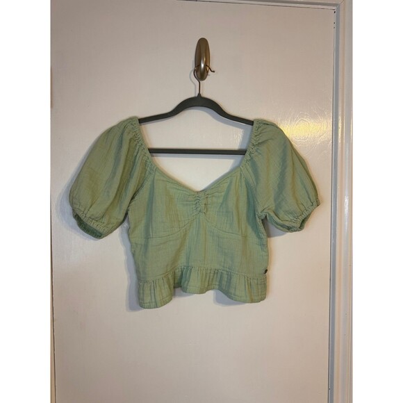 Roxy Life Mirage Puff Sleeve Top 🧚✨ Mint Green Size M , pre-owned / No Flaws - Picture 6 of 12